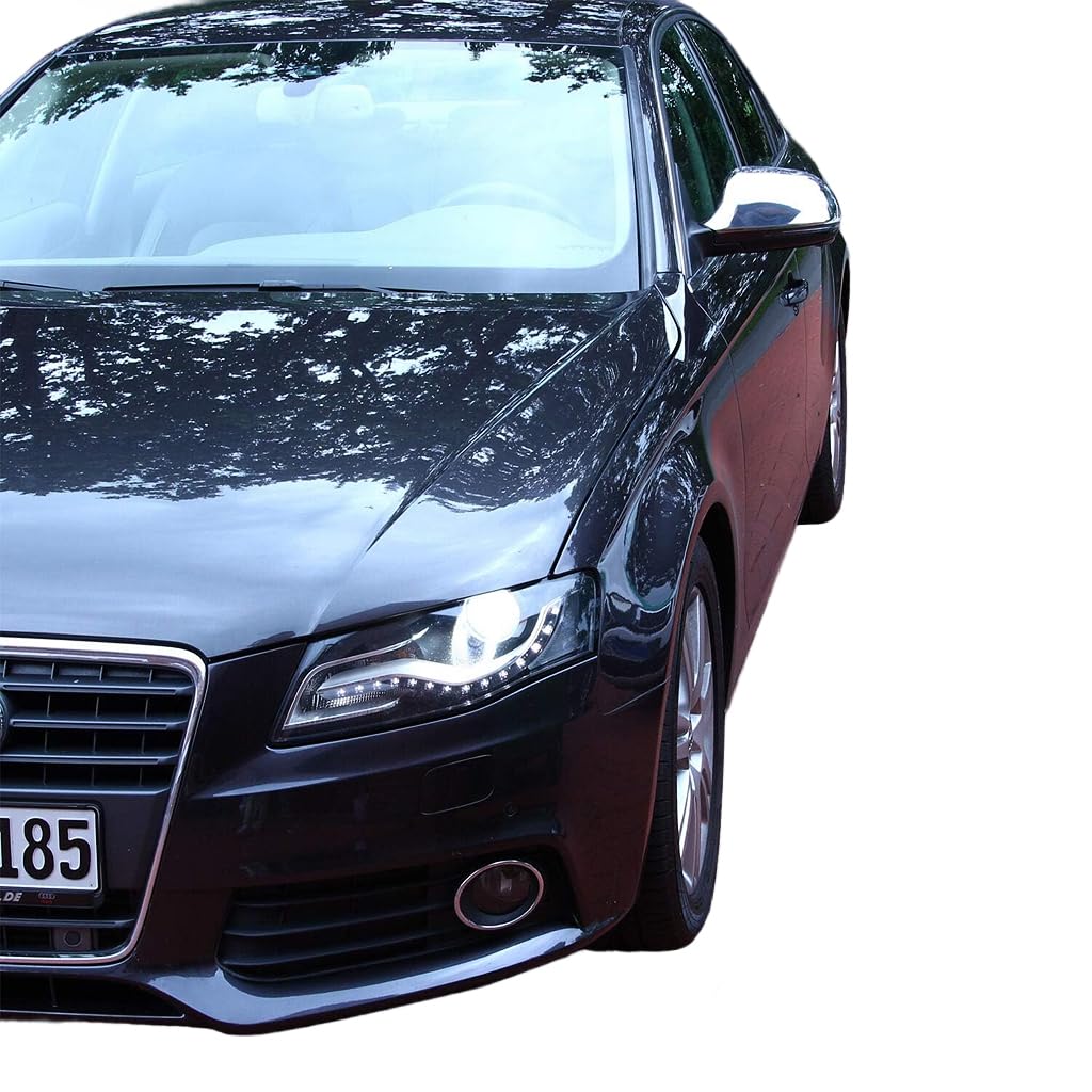 Chromowane obudowy lusterka ważne dla AUDI A3 A4 A5 A6 A8 (2008-2010) | AUDI Q3 2011-2018 Stal nierdzewna 2 Zestaw zewnętrznych osłon lusterek
