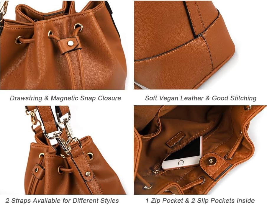AFKOMST borsa a secchiello Borse a tracolla Donna Sera Pochette Shopping Viaggio Sacchetto Borsello Borsa a mano Borsa per donna