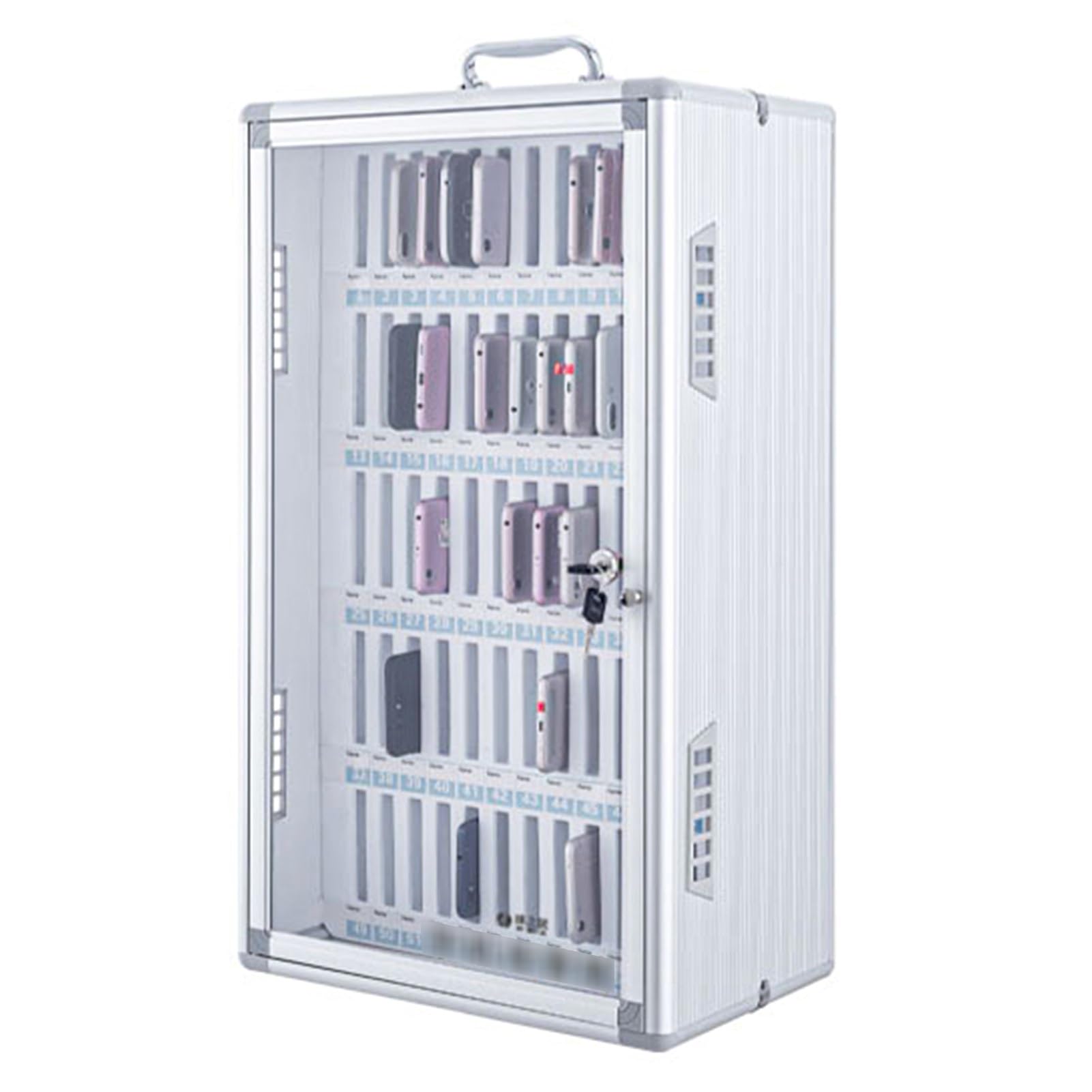 Armoire De Rangement Murale pour Téléphone Portable – Casier pour Téléphone Portable avec Coffre-Fort Verrouillable, Organisateur Sécurisé pour Bureau, École Ou Salle De Classe(S:60)