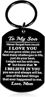 Son Keychain Gifts for Teen Boys KidsBirthday Valentines Day Gifts to Son Stepson Christmas Gift for Son Teenager Back to School Gifts for Son Off to College Gifts for Son New Start Gift for Son