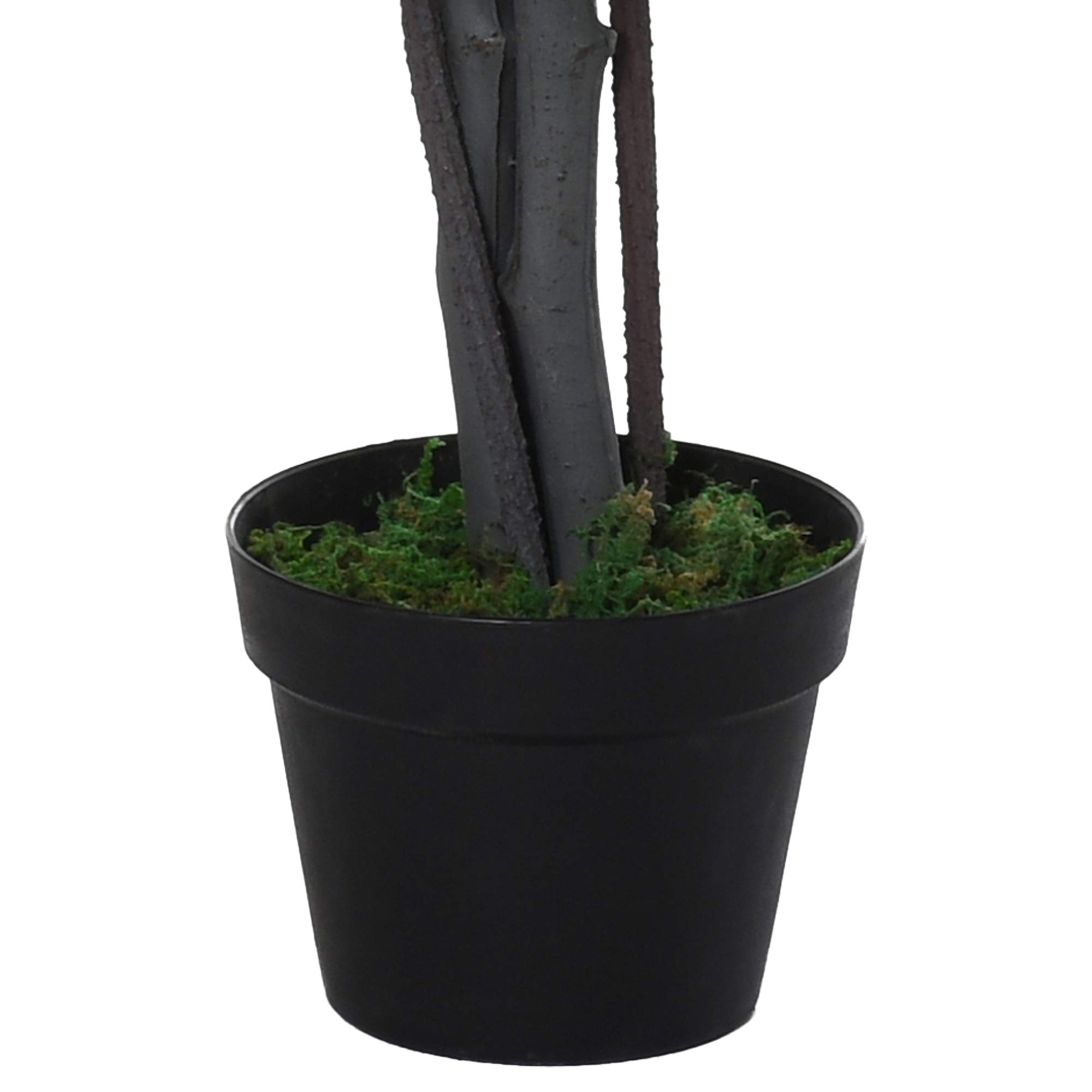 Outsunny Arbre Artificiel Plante Artificielle ficus H.1,45 m Tronc Branches Liane Lichen Feuilles Grand réalisme Pot Inclus