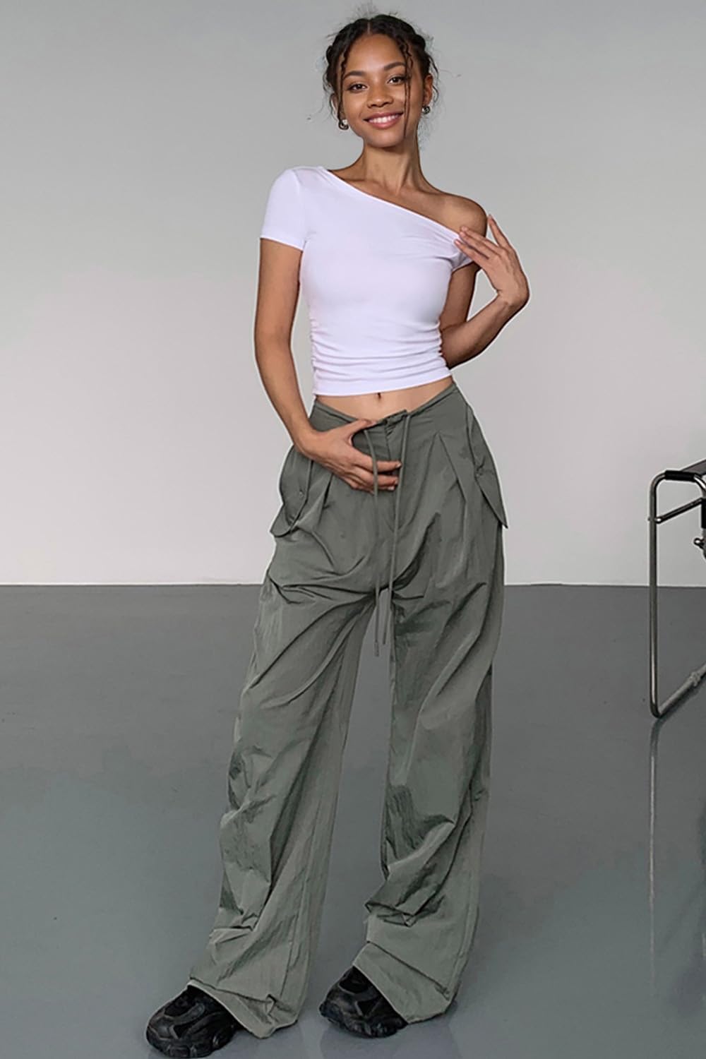 Off The Shoulder Tops for Women Sexy Short Sleeve Bad Girl Going Out Crop Tops Trendy Streetwear Fitted T Shirt Basic tees - Image 5