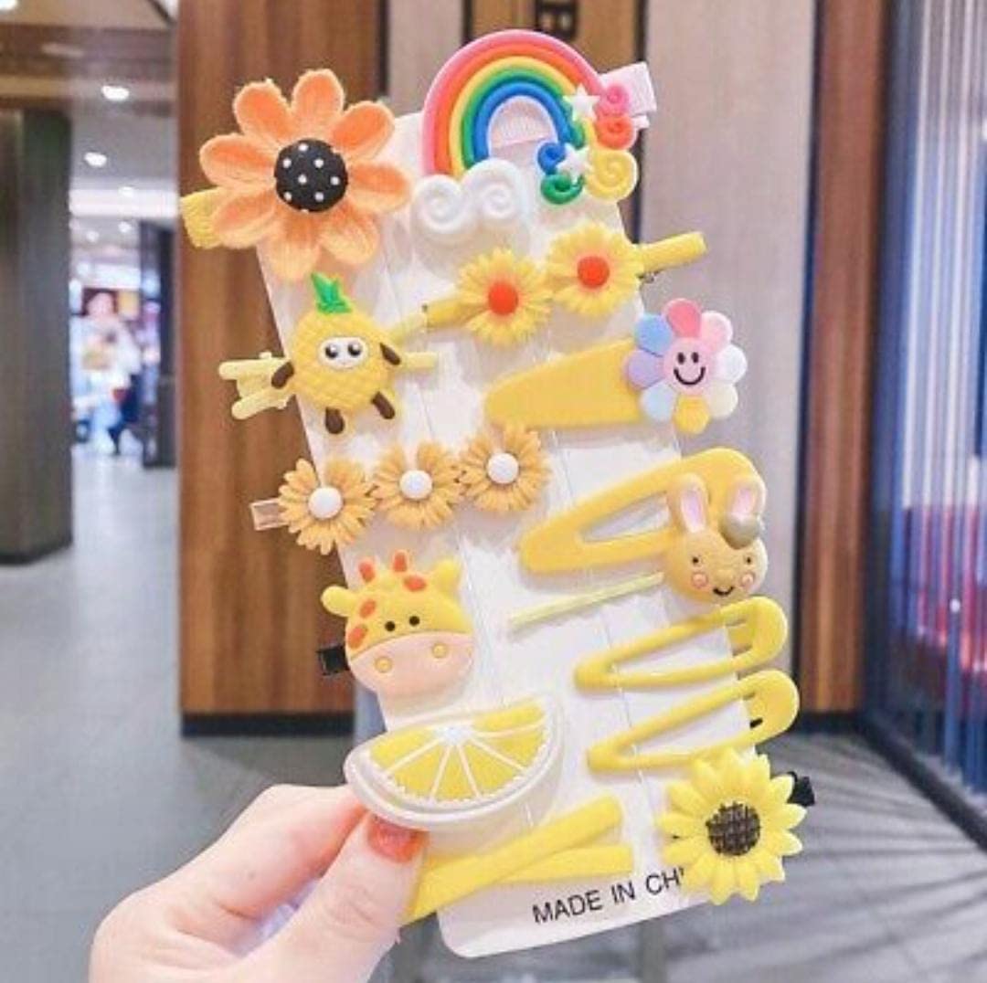 BAKEFY-14 Pcs Multi Unicorn Ice Cream Hair Clips Set Baby Hairpin For Kids Girls Toddler Barrettes Hair Accessories Hair Clip (Multi Colour) 3