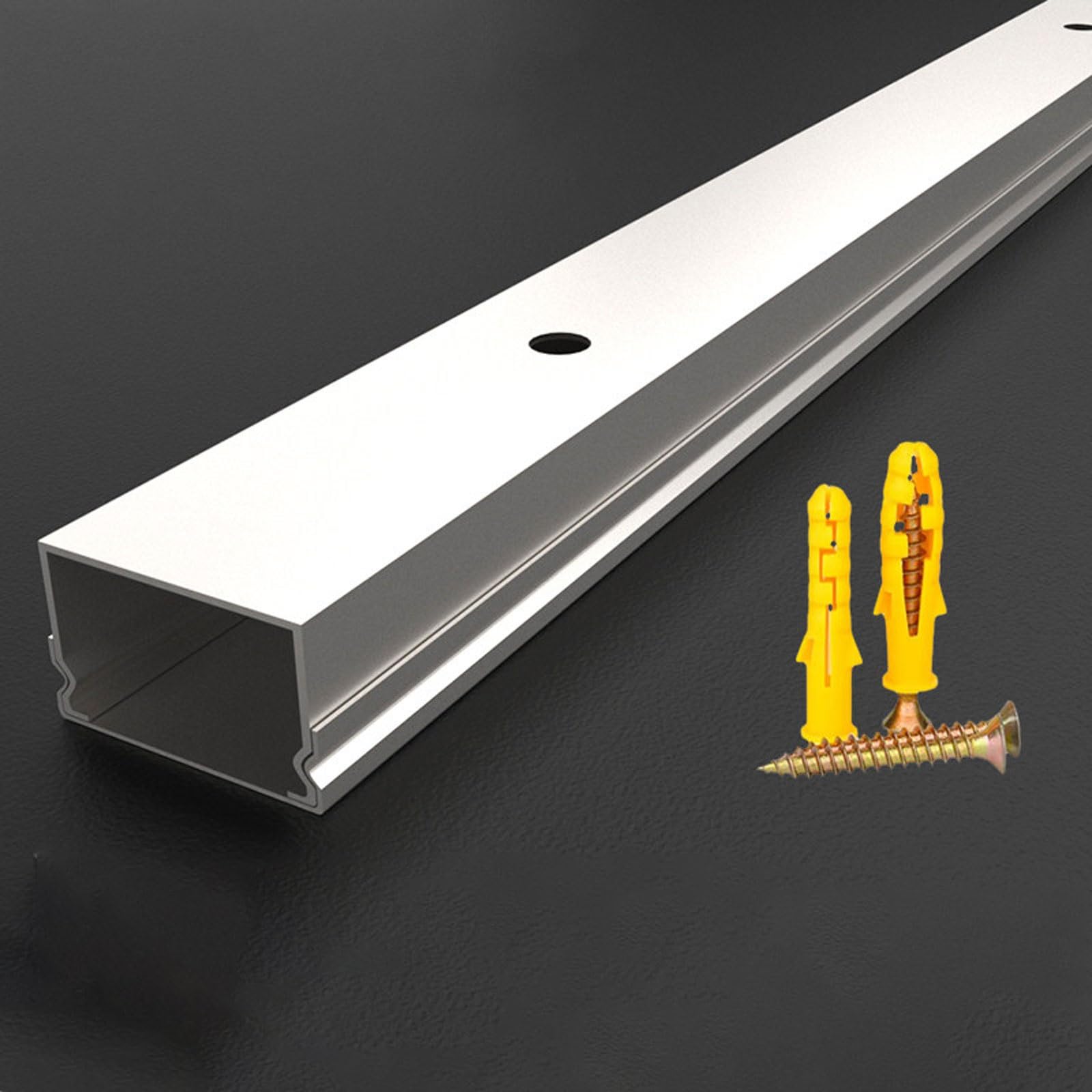 Passacavi Canalina in Acciaio Inox, Copricavo Metallico per Proteggere per Casa/Ufficio, Canale di Copertura Cavi con Vitis, Larghezza da 20/25/30/40/50/60/80/100mm | 201,60x50mm