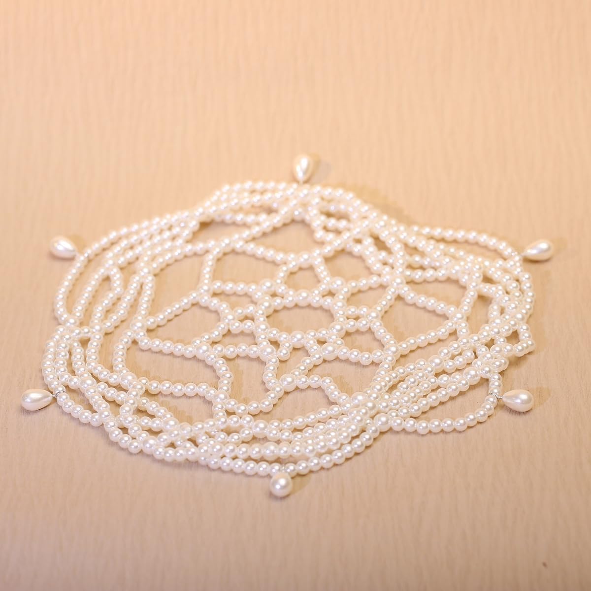 1920s Pearl Headpiece, White Cap Headdress, Pearl Tassel Headband, Vintage Head Chain, Wedding Bridal Cosplay Halloween Prom Party Hair Accessories Jewelry for Women and Girls - Image 8