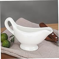 Vista 7 de Jarra de cerámica de miel, jarra grande para salsa de jarabe, práctico dispensador de leche, simple y elegante para cada