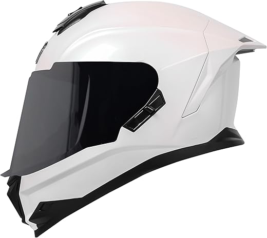 Steelbird SBH-57 Fighter ISI and DOT Certified Full Face Helmet for Men and Women with Inner Chrome Sun Shield