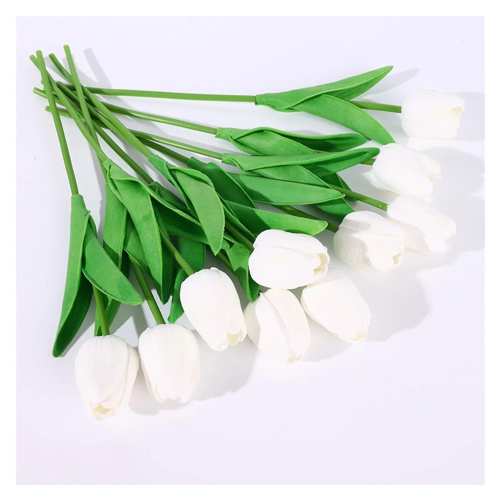 MKLHAVB Fake Tulip Flower 10pcs Artificial Tulip Flower Real Tulip Flowers Artificial Flower Real Wedding Flowers Wedding Feast Bridal Home Decoration Artificial Tulips Flowers(White)