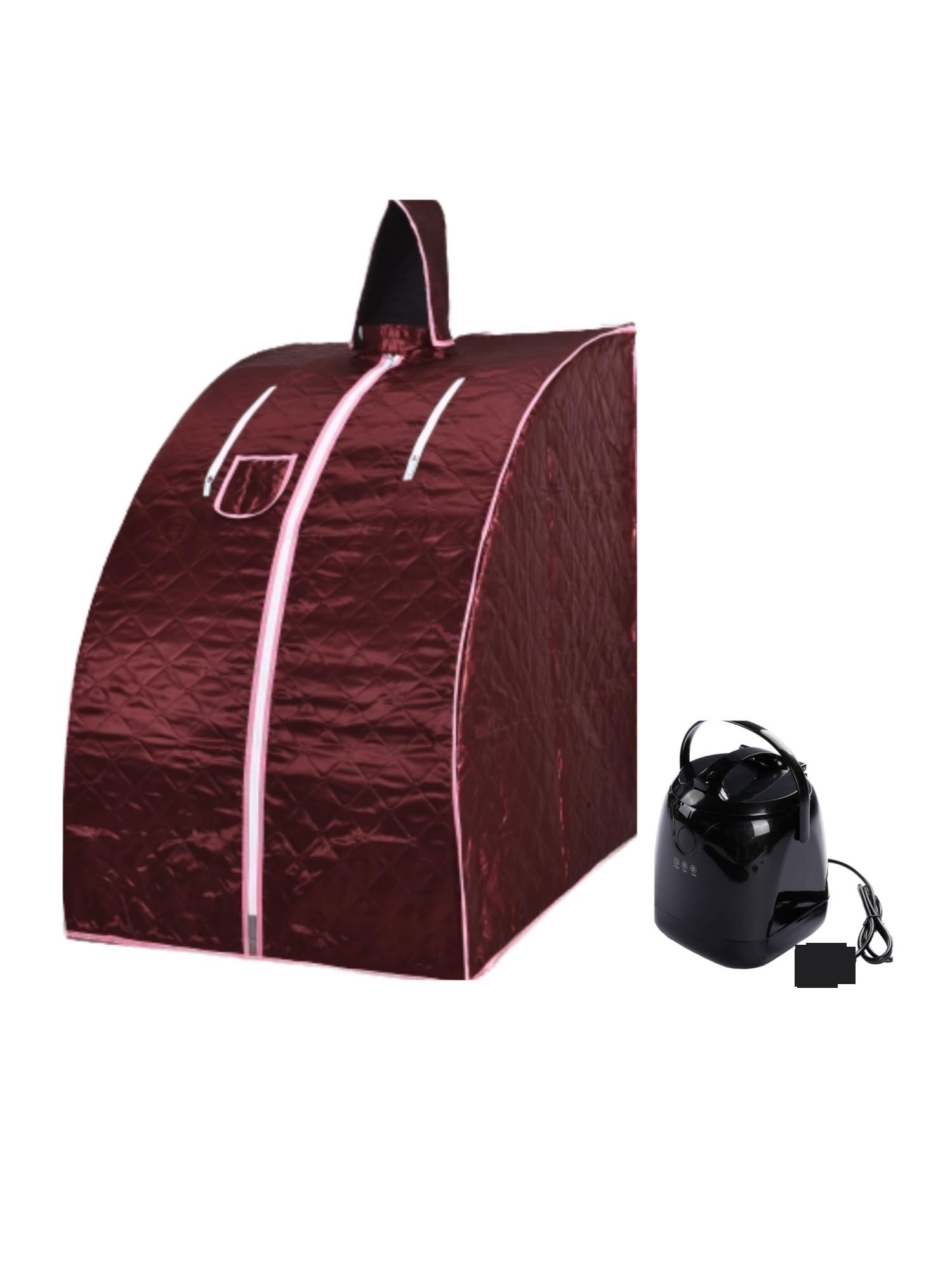 Sauna portátil, Sala de nerador de sauna de portátil, olla de de 2,0 L, baño adelgazante, SPA, soporte de Metal de acero inoxidable fuerte(Rot)