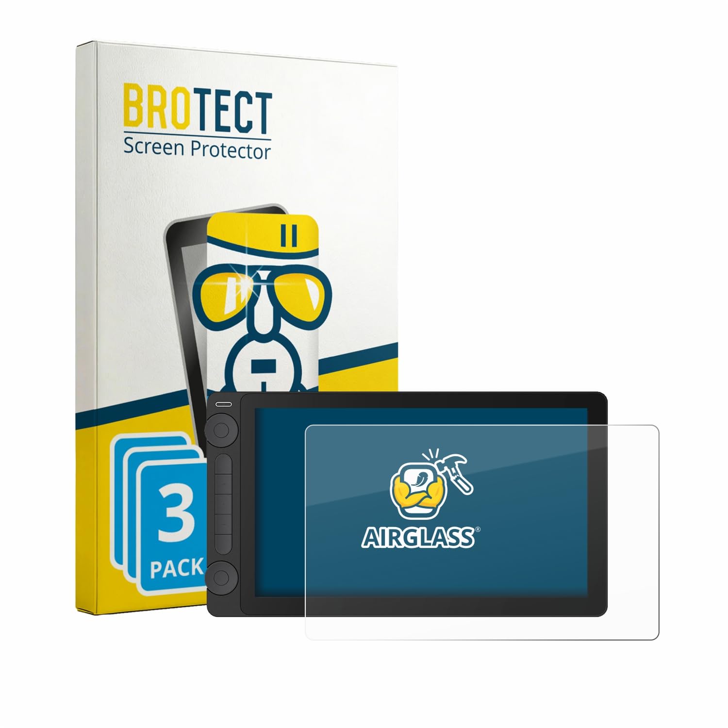 brotect Pellicola Protettiva Vetro per Huion Kamvas 13 Gen 3 Protezione Schermo (3 Pezzi) [Durezza Estrema 9H, Chiaro]