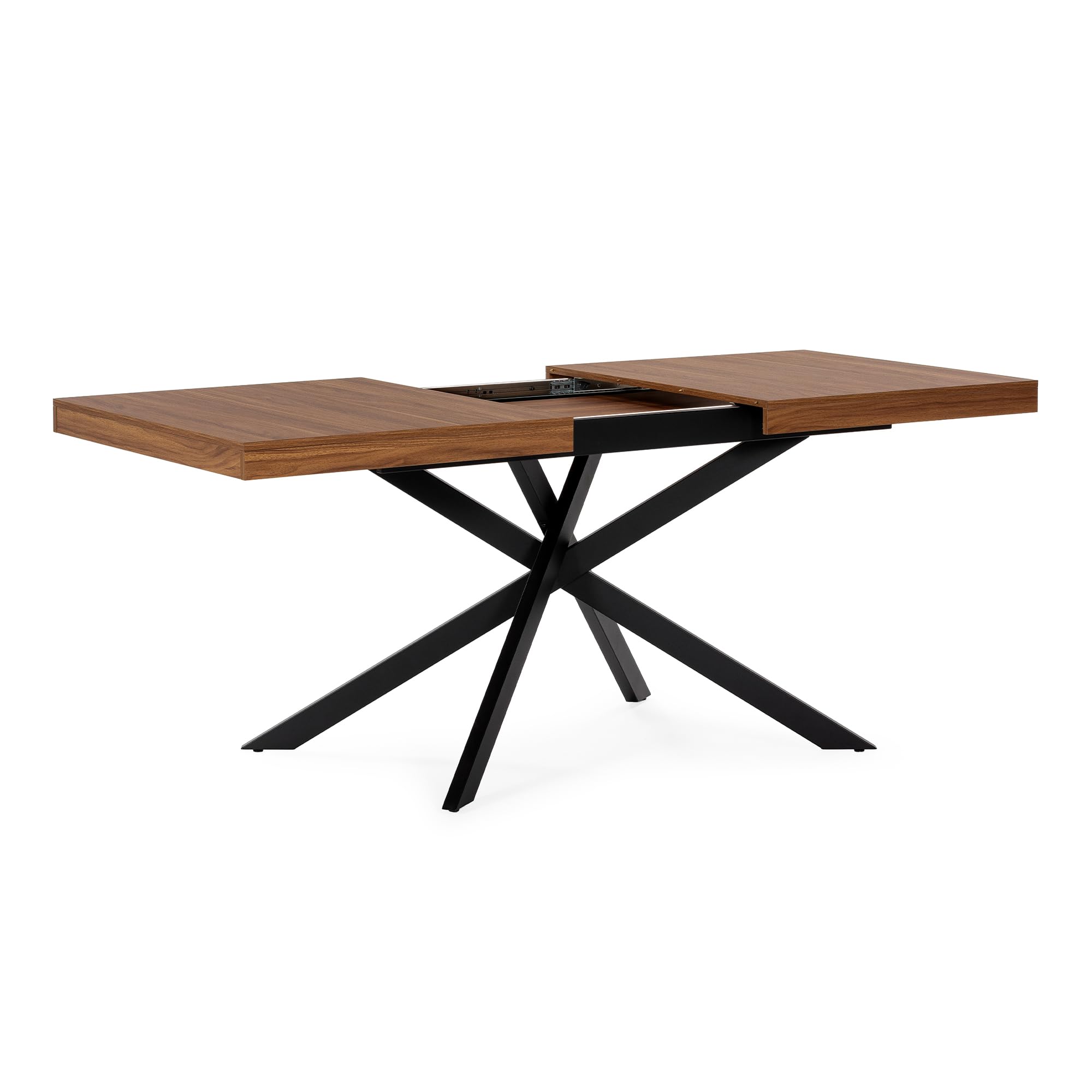 HOMN LIVING Tavolo da Pranzo allungabile Palermo Effetto Noce, 140-180 cm (Lunghezza) 80 cm (profondità) 75 cm (Altezza)