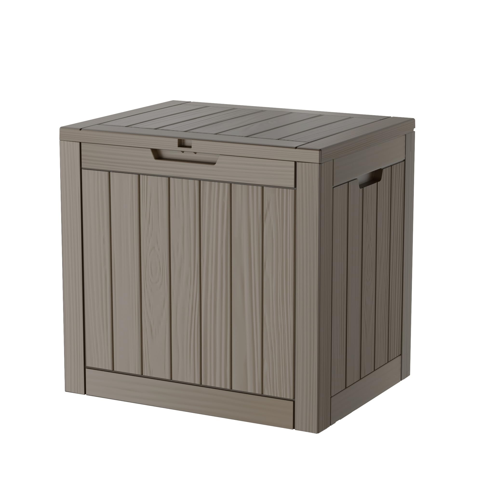 30GAL Brown Outdoor Deck Box with Lock Hole - Waterproof, SGS - Protected from UV, Ideal for Patio and Garden Storage, Can Double as a Comfortable Seat, Easy to Assemble