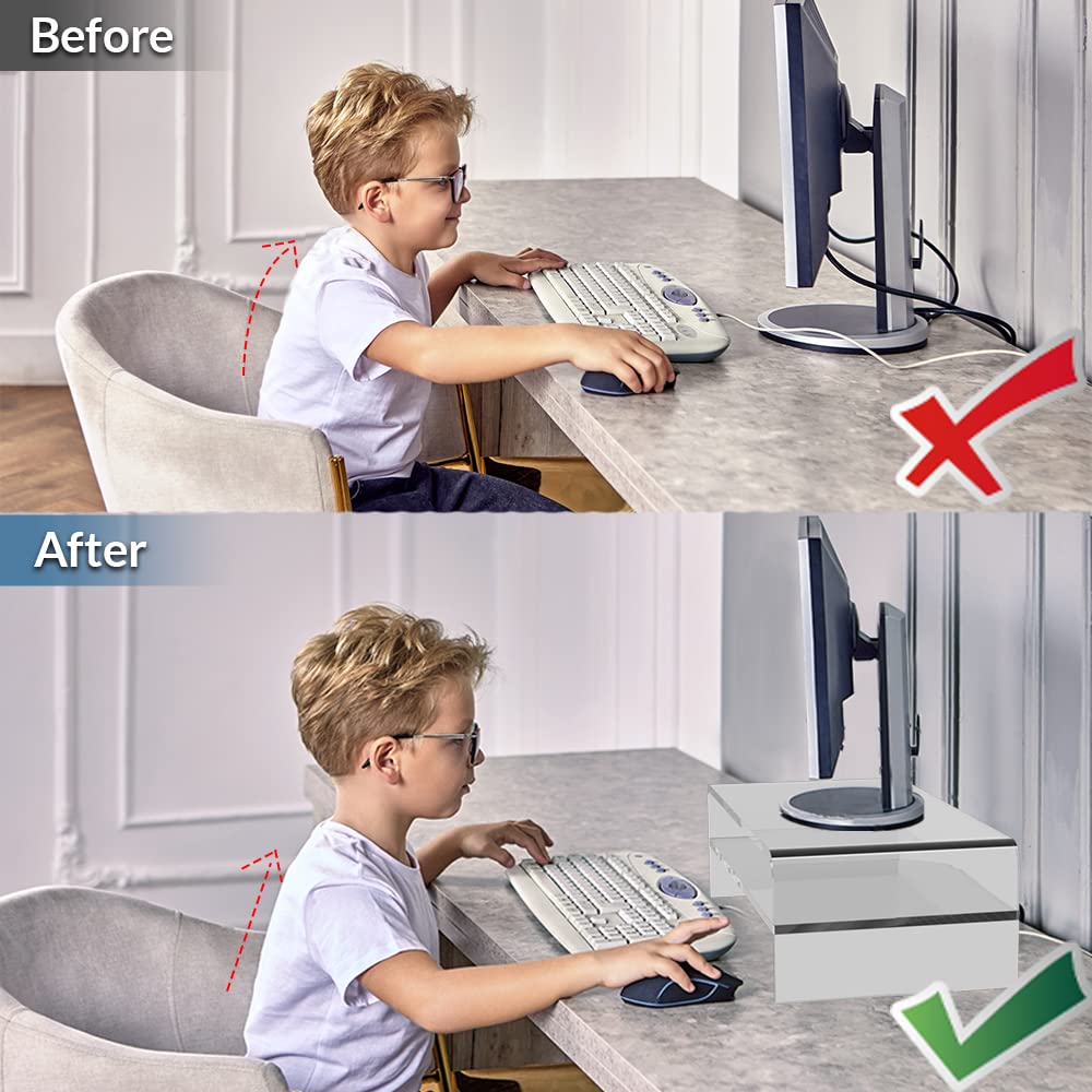 Snapklik.com : Sinboun Acrylic Monitor Stand Riser, 16 Inch Acrylic ...