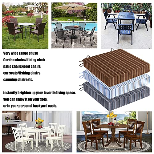 Lfnoone Patio Chair Cushion/Garden Chair Cushions 17"X17"X4"Outdoor Seat Cushions For Patio Furniture Office Chair/Dining Room Chair/Density Sponge Filling Outdoor Furniture Cushions/Brown Stripes #TOP3