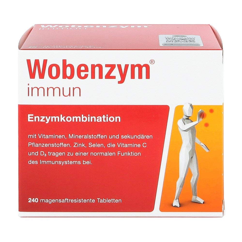 WOBENZYM immun Tabletten 240 Stück – Enzyme mit Vitamin C, D & Zink – magensaftresistent