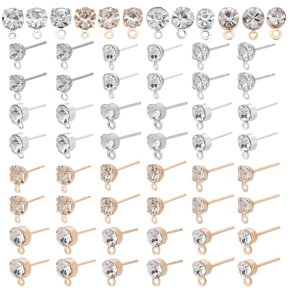 Boucles d'oreilles strass PH PandaHall finitions platine et dorée haut de gamme