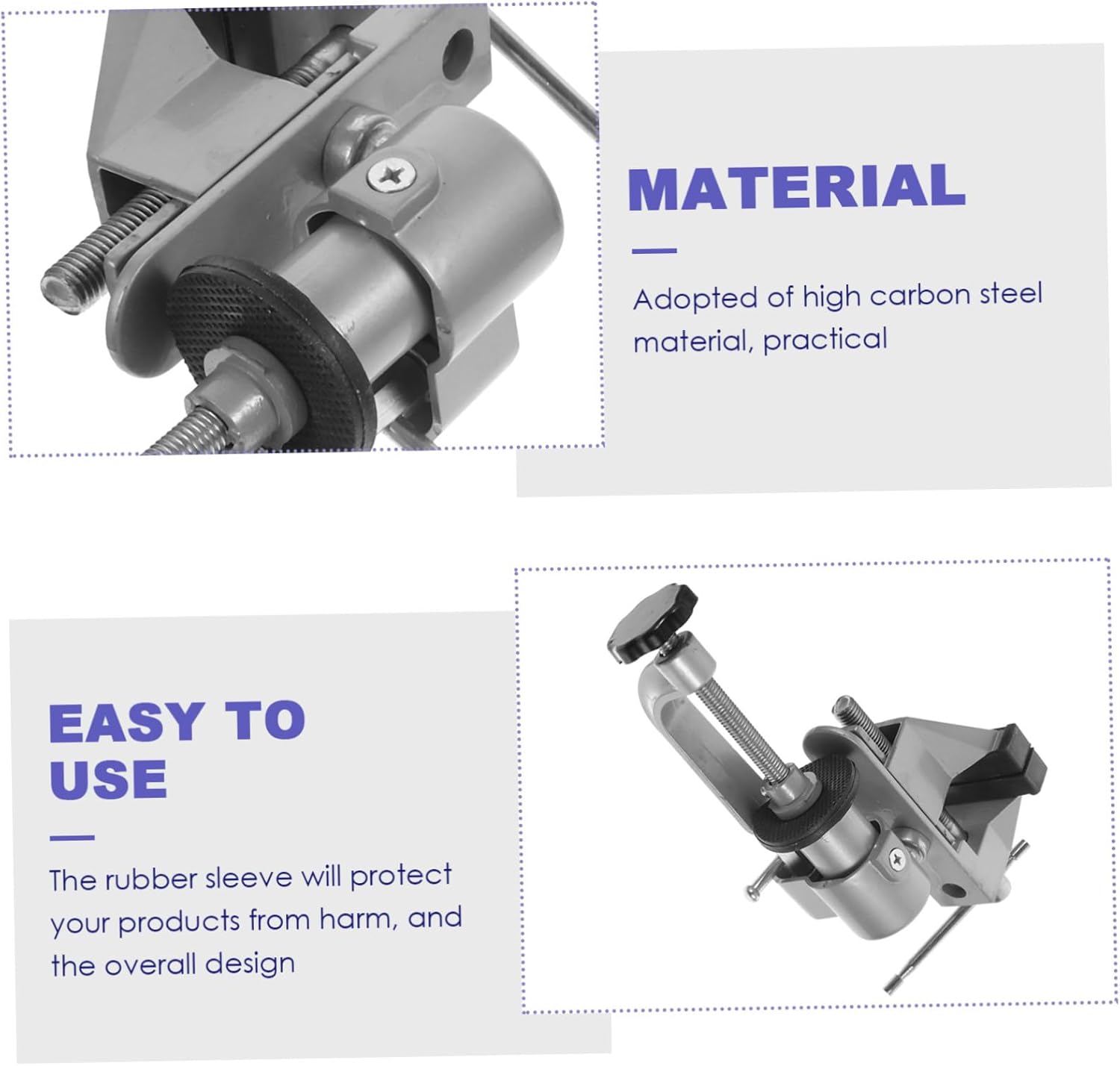 Multifunctional Rotating Table Vise Clamp with Drill Bracket Workbench Woodworking Vise for Secure Holding and Smooth Operation