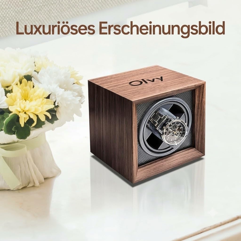 Olvy Uhrenbeweger Automatikuhren 1 Uhr Leiser Motor Holz