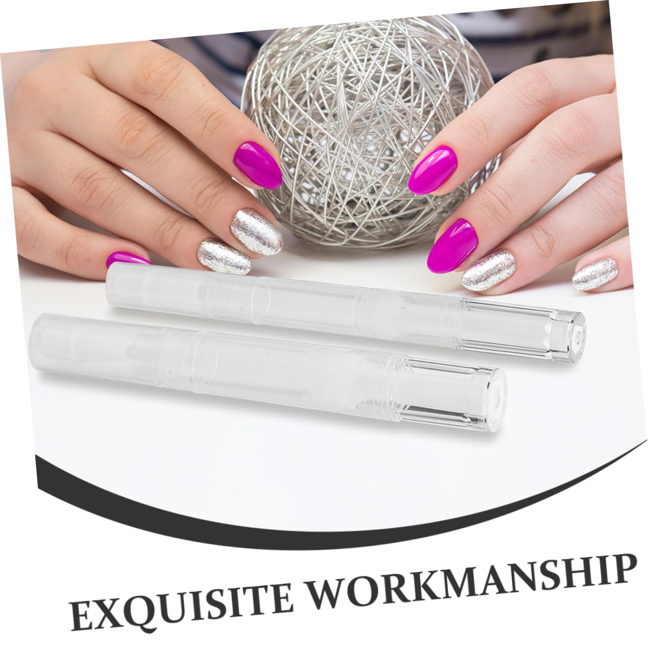 Outanaya 24pcs Nail Oil Pens Transparent Containers for Nail Art Cuticle Oil Brush Tip Leak Design for Easy Application