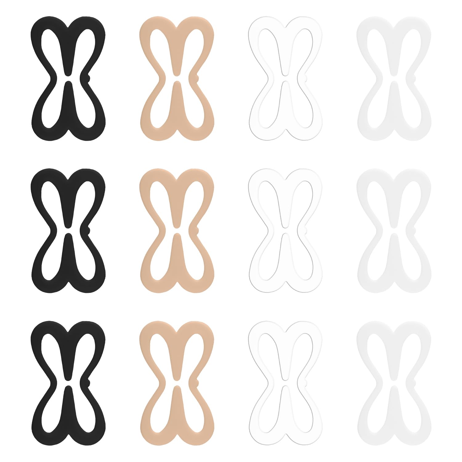 Bojueshaw 12PCS Bra Strap Clips,Adjustable Concealer Buckles for Women,Back Strap Holders for Bikini,Activewear,Shirts,Sports Bras