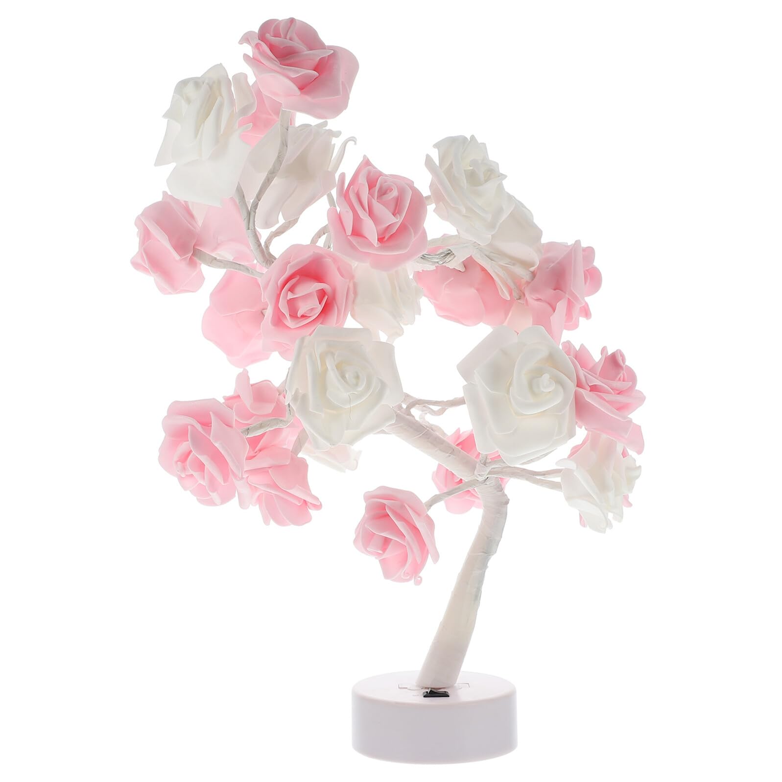 KOMBIUDA Lampada da Tavolo LED a Forma di Rosa Rami Regolabili Luce Notturna Decorativa Portatile per Casa Giardino e Comodino Illuminazione a LED Risparmio Energetico Colorata