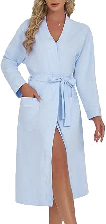 Women's Organic Cotton Kimono Bathrobe, Lightweight and Soft