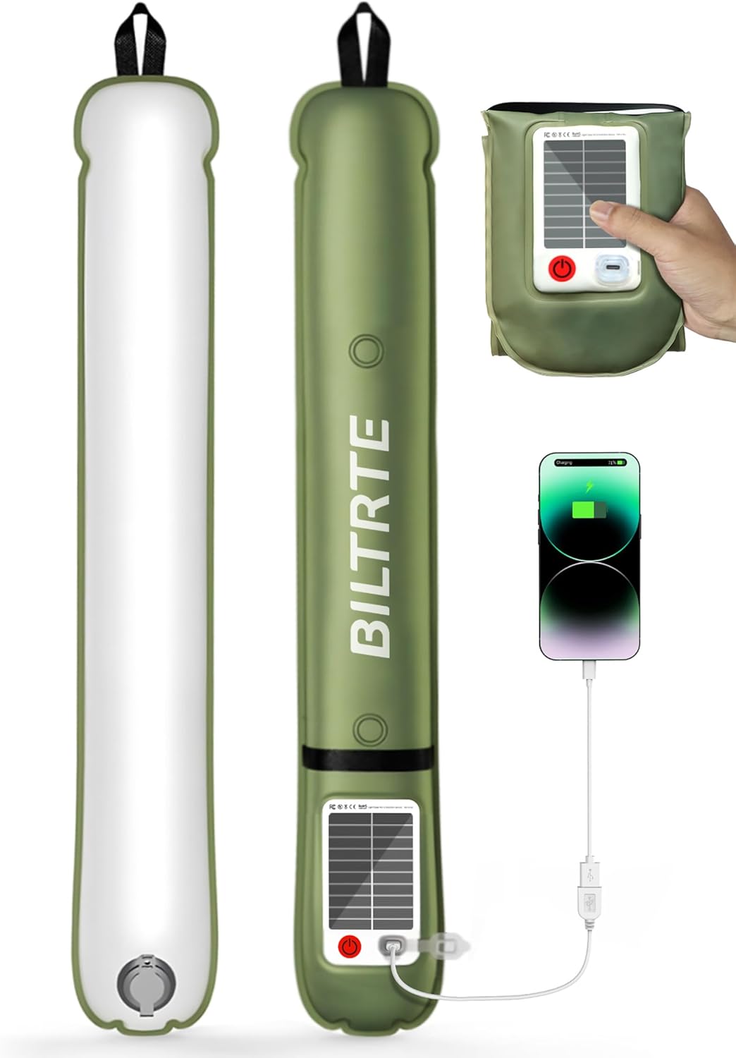 Photo voltaic Tenting Lantern, Emergency Mild for Energy Outage, Hurricane, Survival Package, Inflatable LED Lamp for Mountain climbing, Backpacking, IP66 Waterproof & Rechargeable