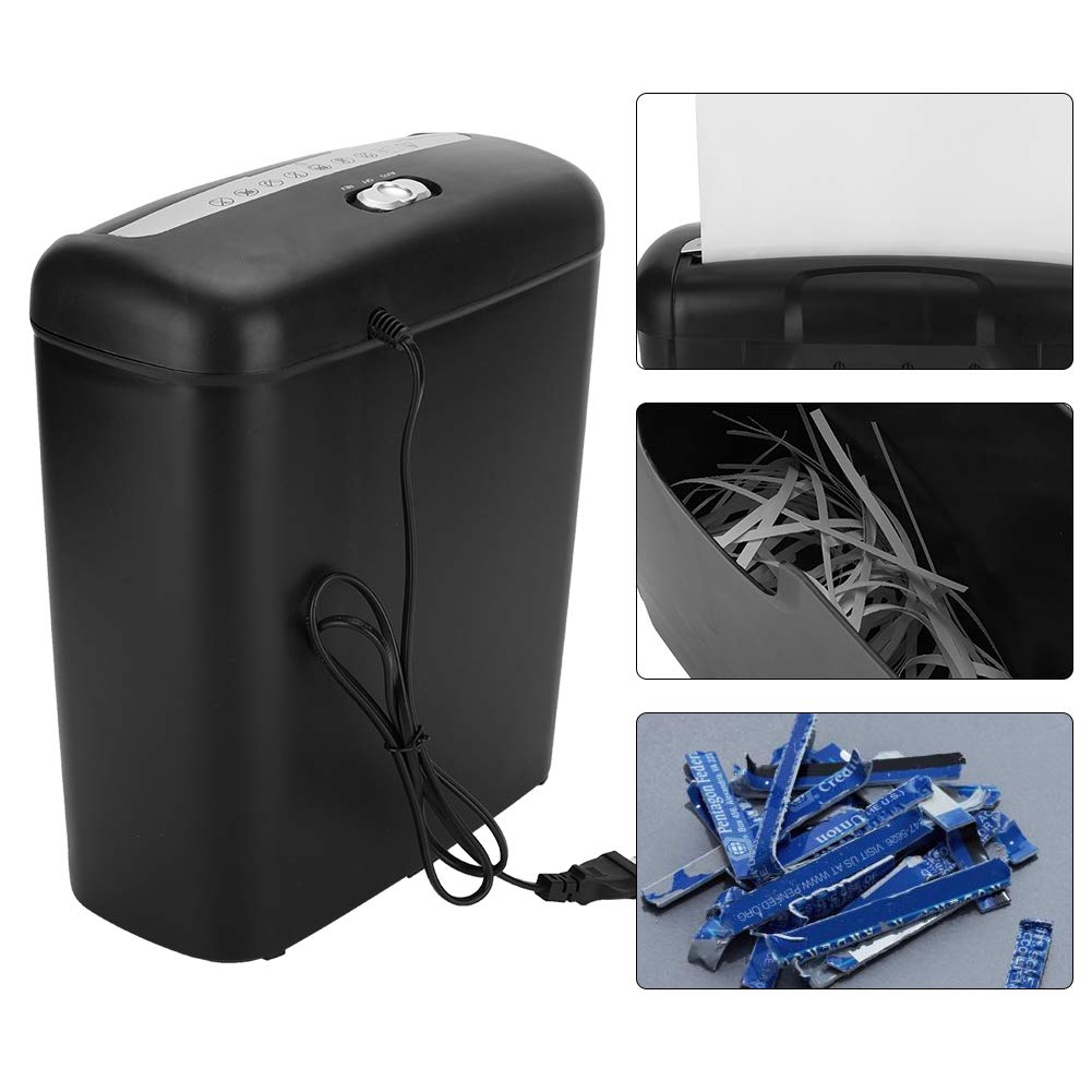 Paper Shredders for Home Use, 6-Sheet Electric Paper Shredder Home Office Paper Credit Strip Cut, Automatic High Efficiency Strip-cut Shredder with 10 L Cabinet for Home Financial Securities System