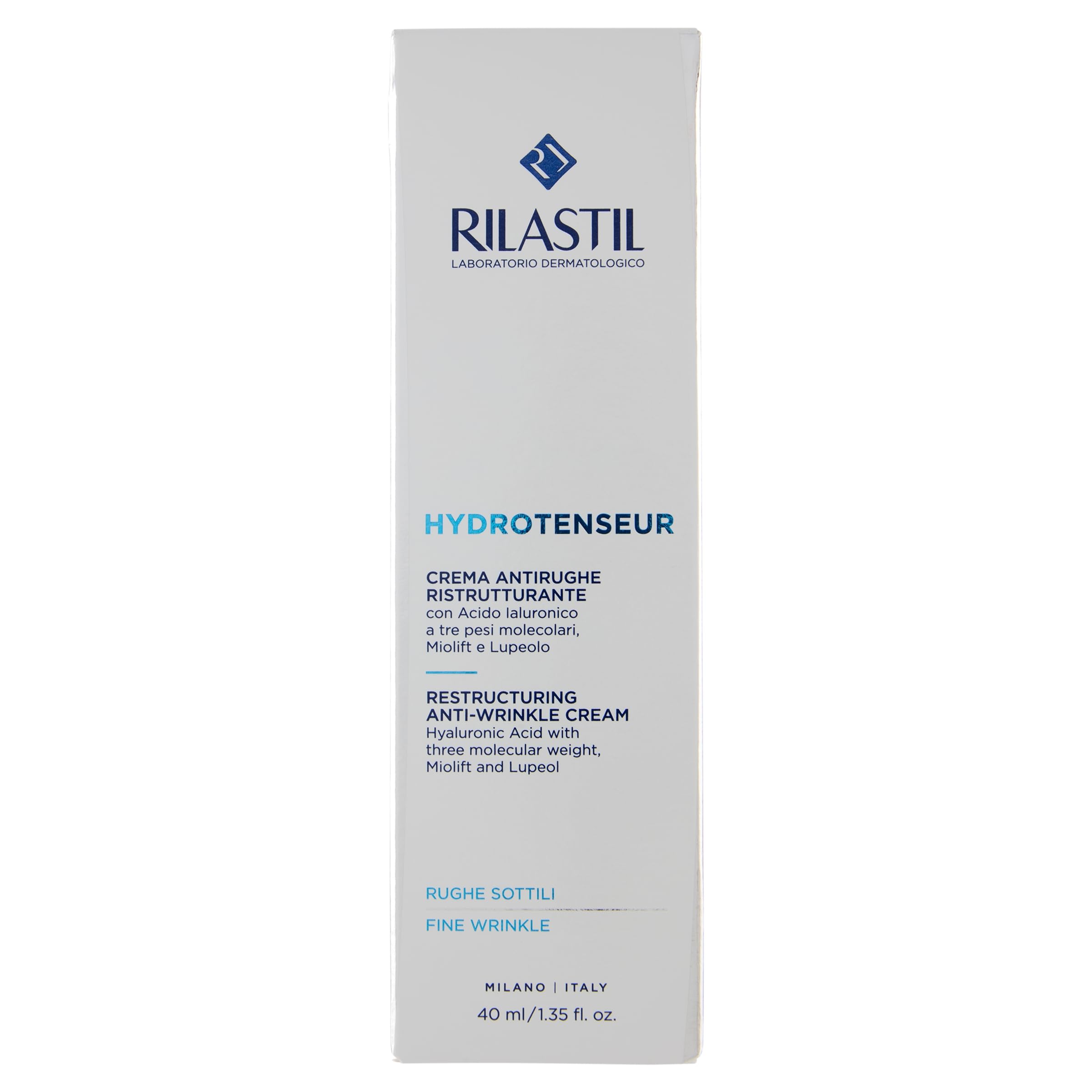Rilastil Crema Viso Hydrotenseur Antirughe Ristrutturante Texture Leggera con Acido Ialuronico e per Pelli ml Confezione 40
