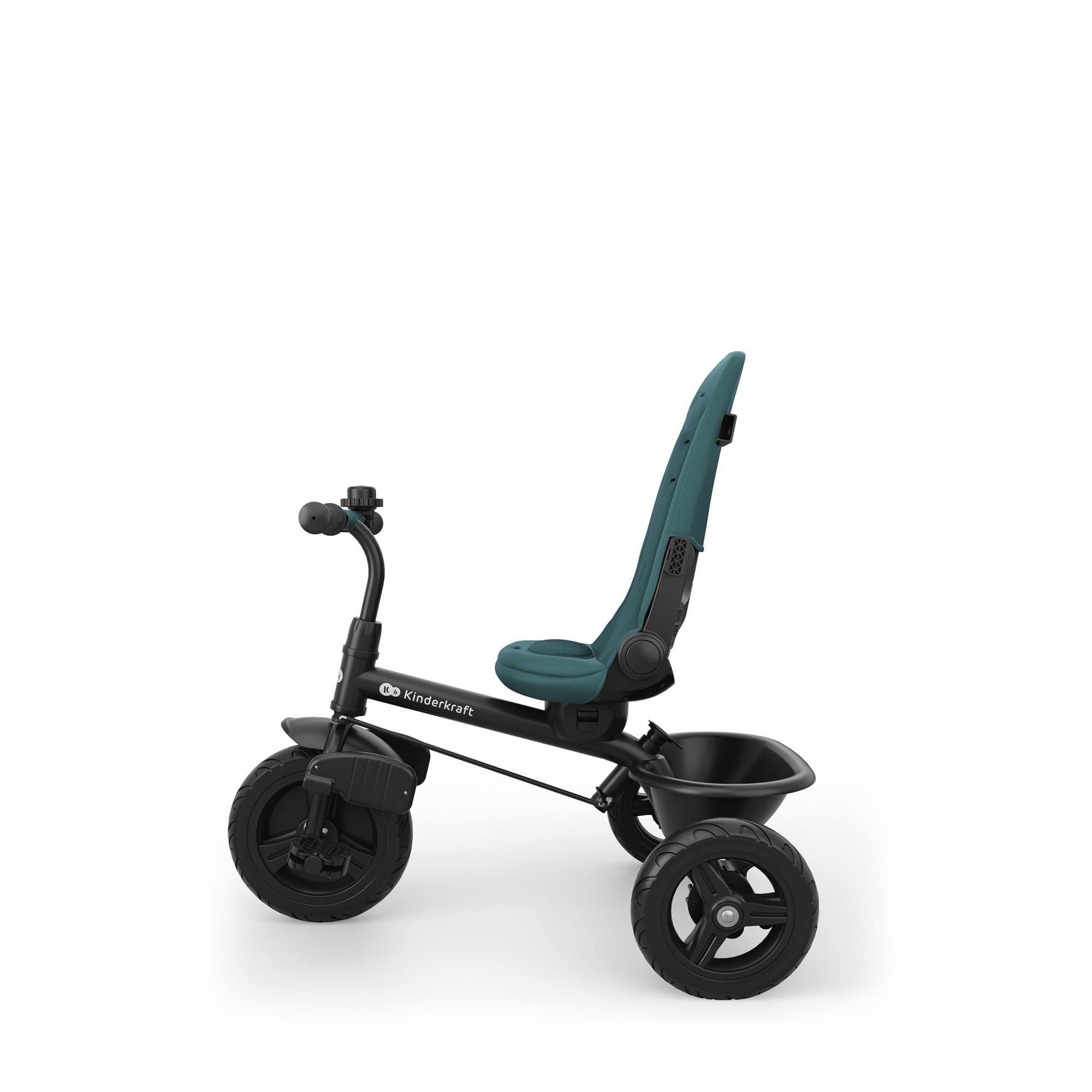 Kinderkraft ASTON 2 PLUS triciclo bambini 6 in 1, seduta 360°, posizione semi-reclinata, maniglione genitori, capottina, pedali liberi, Verde