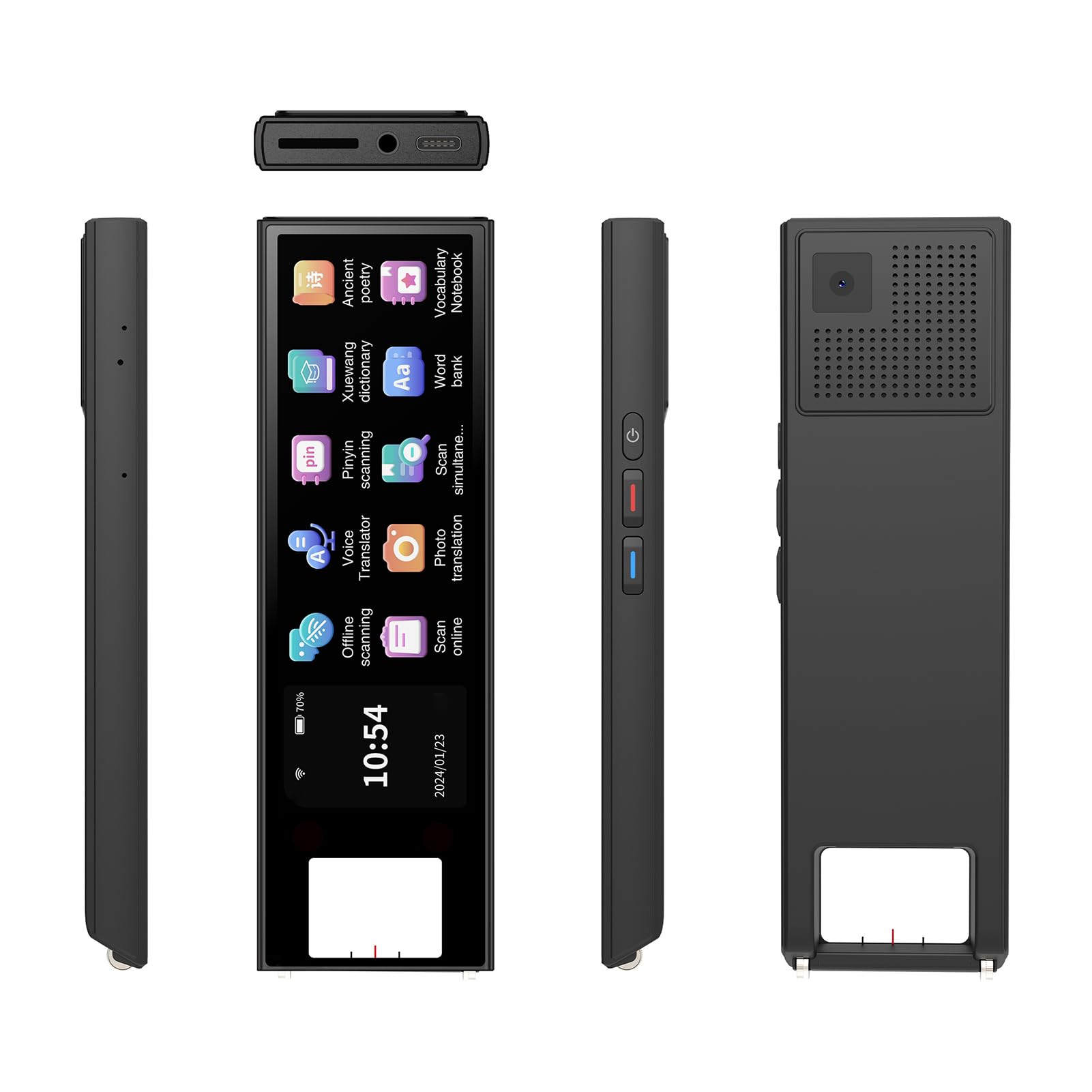 Scansione penna di traduzione per 142 lingue con scanner OCR touchscreen da 5 pollici, sintesi vocale e dizionario elettronico, 10 lingue offline per studenti, dislessia, viaggi e