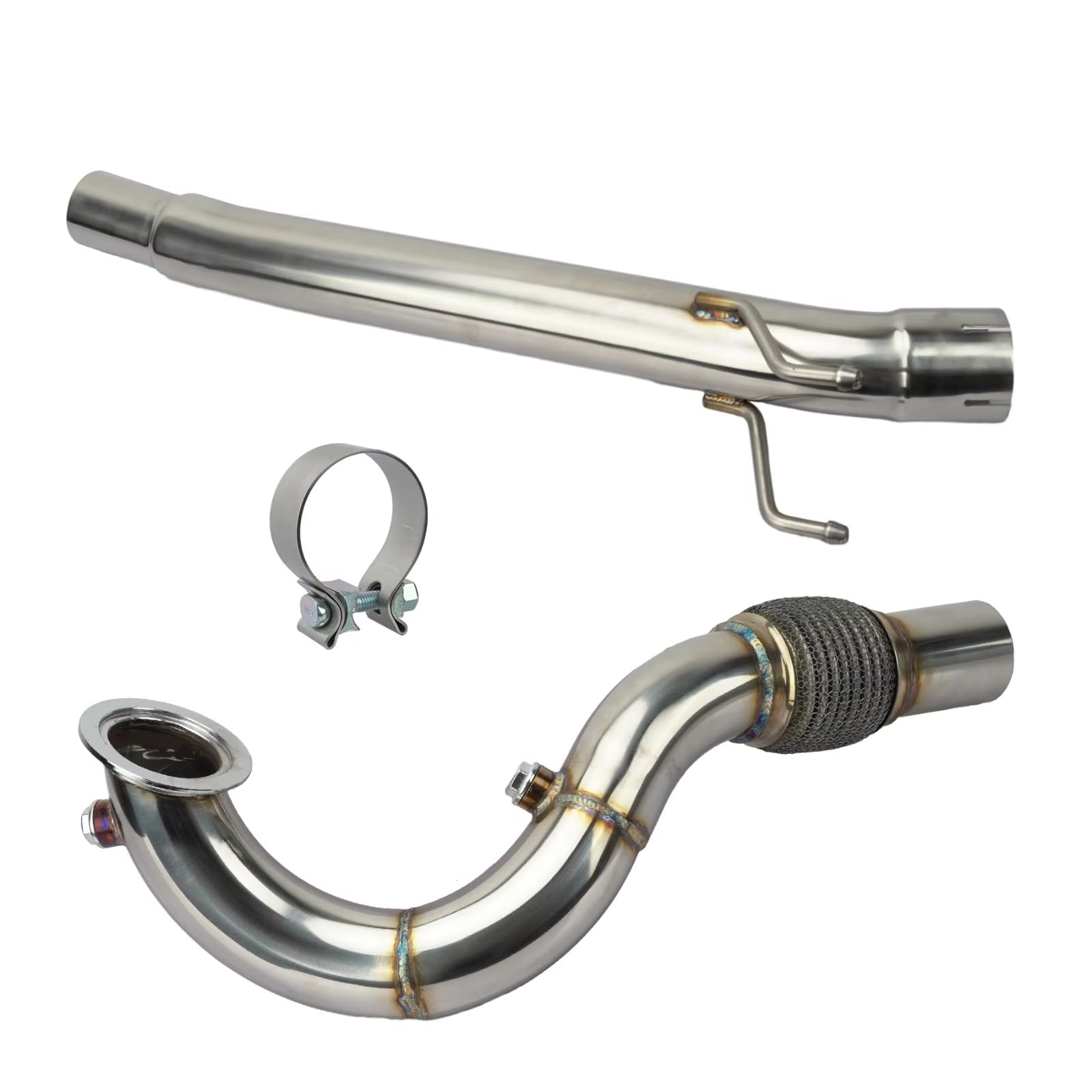 Für VW Für Golf MK7 1,4 T MQB Catless Downpipe 63mm 2,5 Zoll Auto Abgasanlagen Auto Auspuffspitze