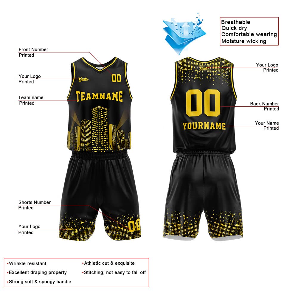 Custom Reversible Basketball Jersey for man women uniform Suit Kids Adults Personalized Jersey (Black-White 02)