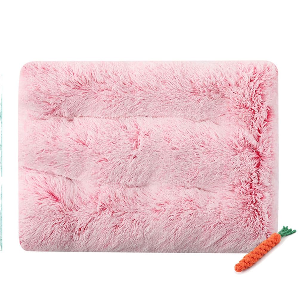 FANSU Dog Bed Mat Cats Beds Pad, Soft Warm Self Heating Pet Pad Gradient Colour Plush Blanket for Puppy Kitten Washable Reversible for Indoor Outdoor Car (3XL-125X85CM,Pink)