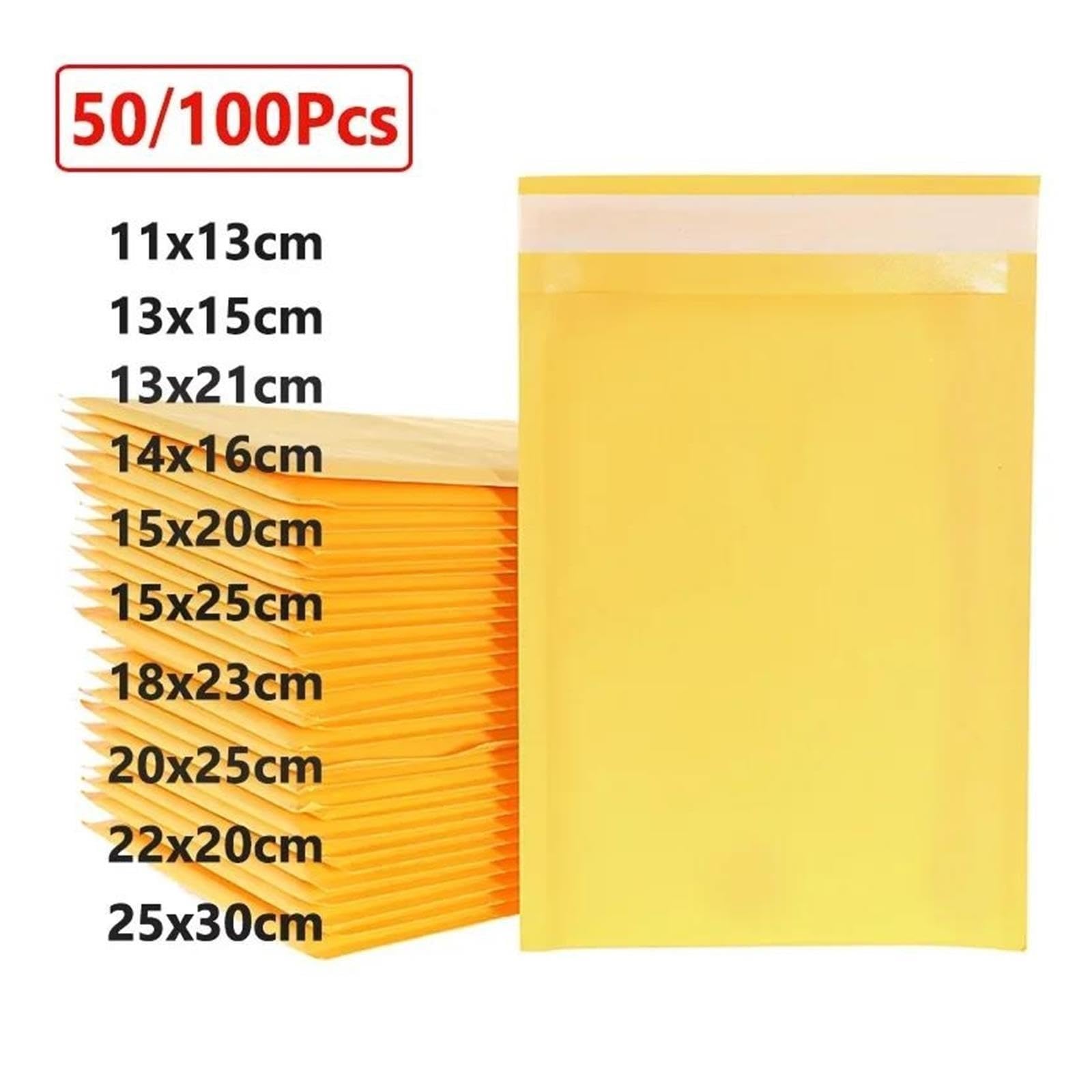 Luftpolster-Kraftpapier-Versandtaschen selbstklebend, 50/100 Stk