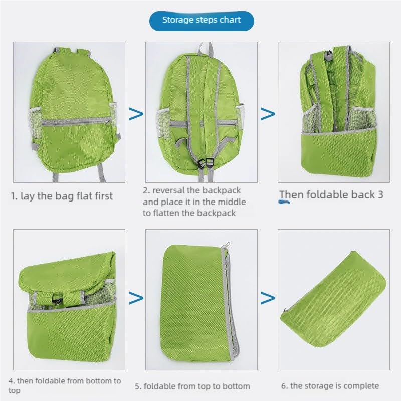 2025 Folding Skin Sports Backpack, ultra-light waterproof travel and mountaineering bag for both men and women (green)4