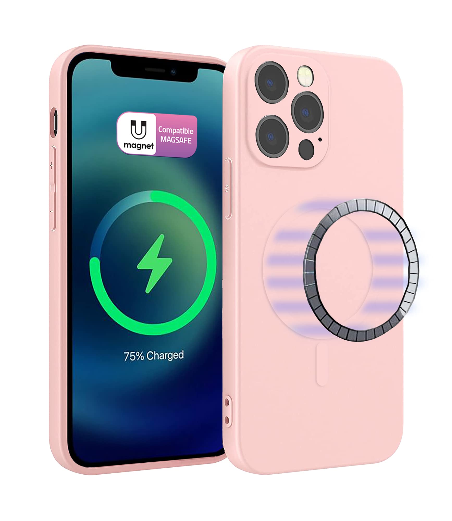 ICOVERI Funda Silicona Magnética para iPhone 13 Pro, Compatible con Magsafe, Imanes Incorporados, Prueba de Golpes, Antiarañazos, Protección cámara. Carcasa Silicona Colores (iPhone 13 Pro, Negro) — view 18
