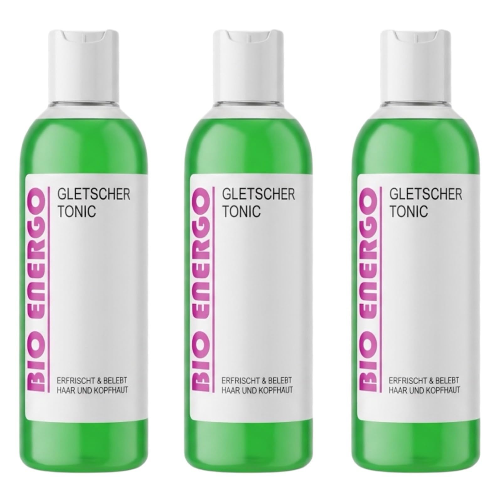 Bio Energo Gletscher Tonic Haar- & Kopfhaut-Tonikum 3er Pack (Eiskopfwasser) – erfrischendes Kopfhaut-Tonic mit Menthol, Lavendelöl & Ackerminze – silikonfrei, parabenfrei – Made in Germany