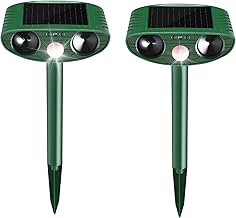 Cat Repellent Outdoor,2 Pack Solar Animal Repeller Ultrasonic Cat Deterrent with Motion Sensor Waterproof Pest Repeller Animal Deterrent for Garden Yard Skunks,Raccoon Birds Squirrels Deer