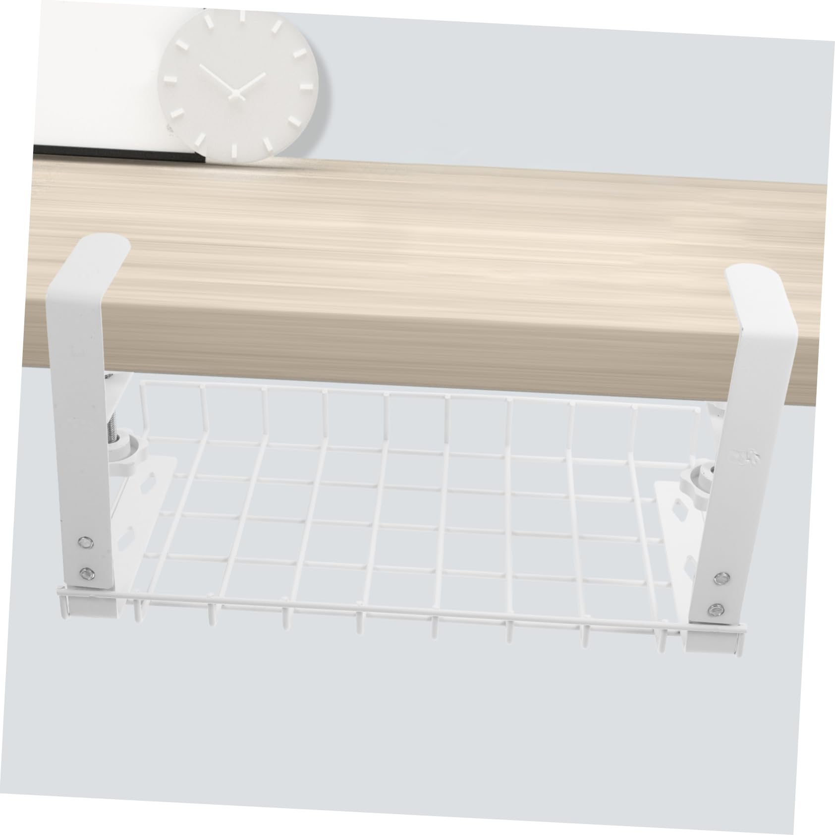 Kabelkanal für Schreibtisch aus Eisen, Weiß, 1, 8-5, 7 Cm | Untertisch Clip, Große Ablage für Büro und Gaming Setup, Schlichtes Modernes Design