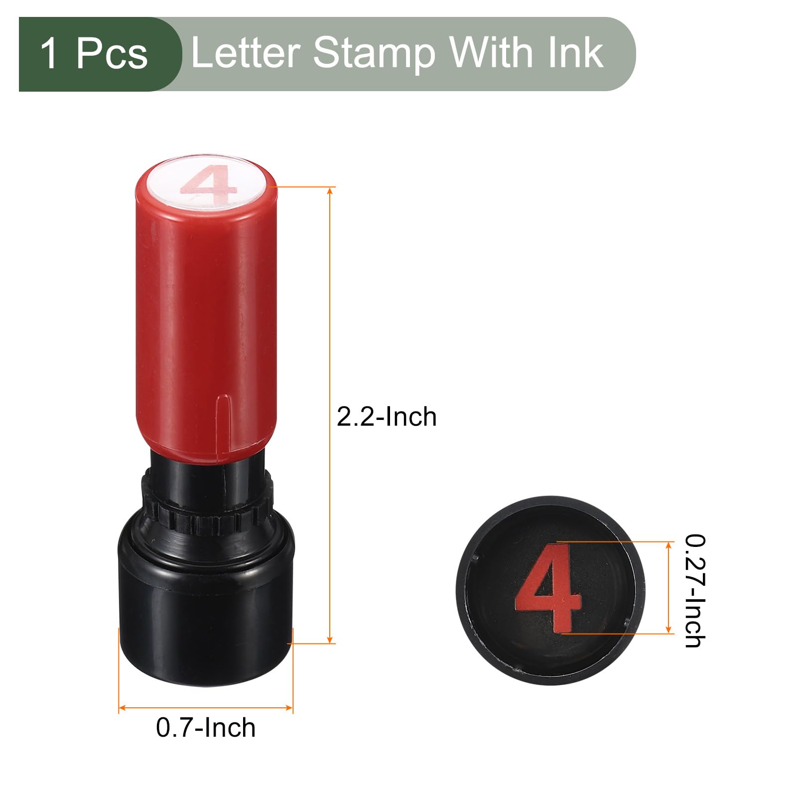 YOKIVE Number Stamp, Character Stamper with Ink Decorate Postcards, Great for Classroom Festivals Style 1 (Red, Number 4) - Image 2