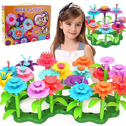 Jouets de Construction de Jardin de Fleurs pour Filles, 148 pièces Ensembles de Bouquets de Bricolage pour Filles de 3 4 5 6 Ans, Jouets de Blocs de Construction Créatifs et Artistiques pour Enfants