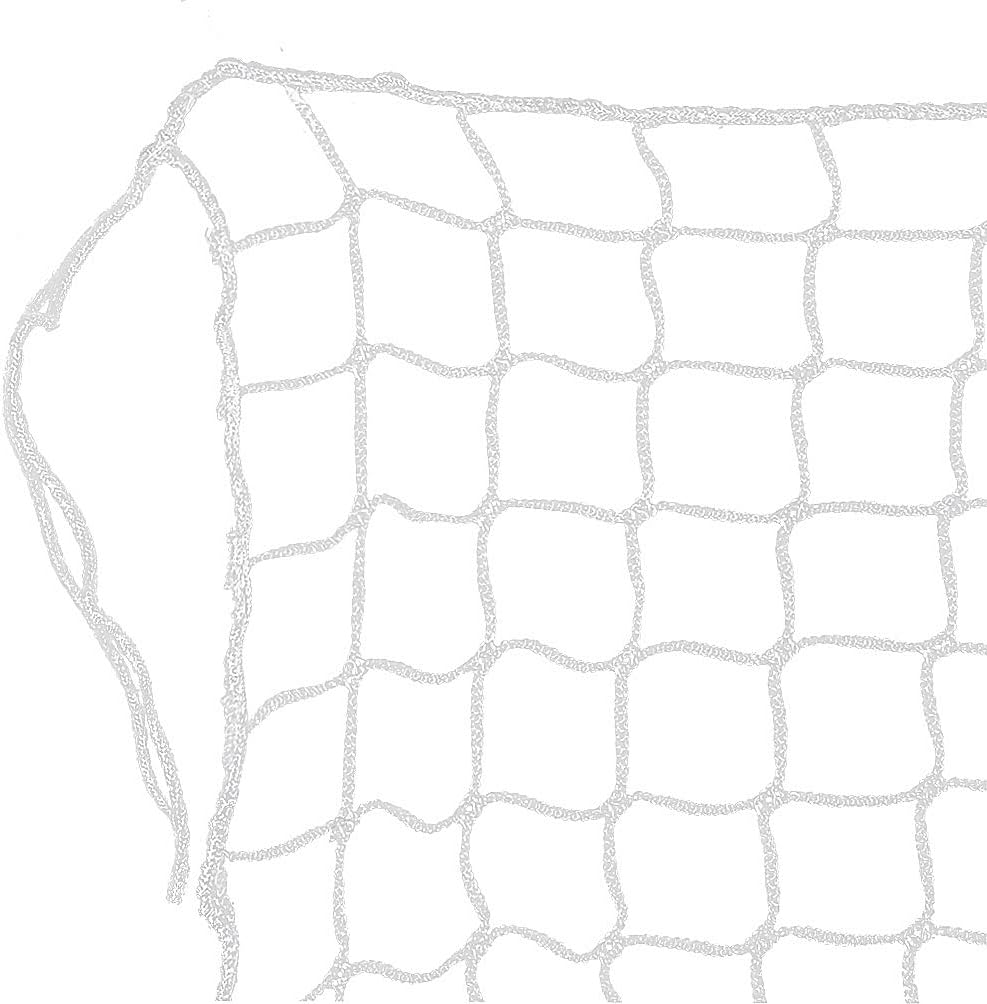 Aoneky White Nylon Knotless Backstop Net, 2 Inch Square Mesh for Baseball Softball Practice, Soccer Barrier Net with Reinforced Rope Border