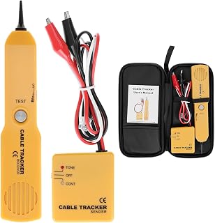 QWORK® Probador de continuidad, rastreador de cables RJ11, detector de cables y generador de tonos, para localización y prueba de líneas telefónicas (baterías no incluidas)