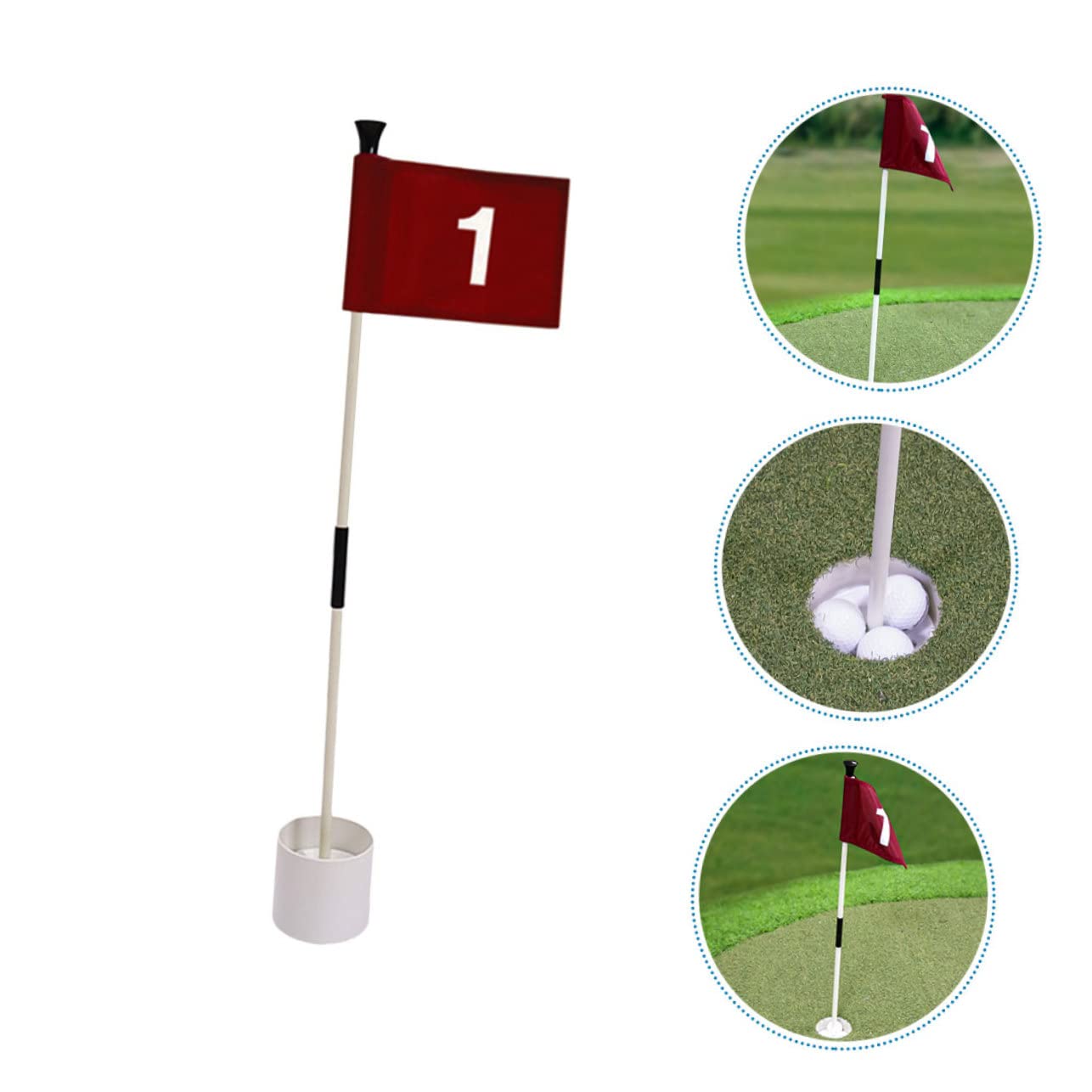 Kit di Bandierine da Golf in Abs e Fibra di Palo in Nailon per Allenamento e Pratica su Campo da Golf, Esperienza Confortevole e Resistente