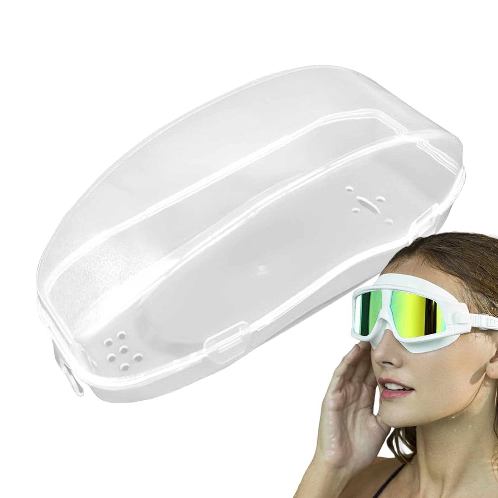 Genérico Estuche Para Gafas De Natación Y Buceo, Caja de Almacenamiento para Gafas de Buceo, Almacenamiento Amplio Para Gafas De Natación, Funda Portátil Para Gafas De Buceo Adultos Y Niños