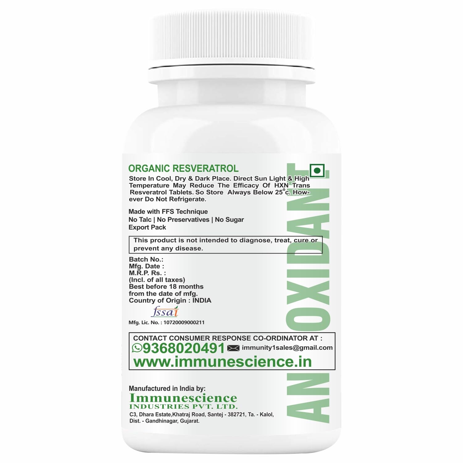 HXN Resveratrol 500mg Supplements With Grape Seed Extract, Quercetin Powder, Pomegranate To Balance Cholesterol, Antioxidant & Heart Health Care-60 Tablets (Pack 1) 1