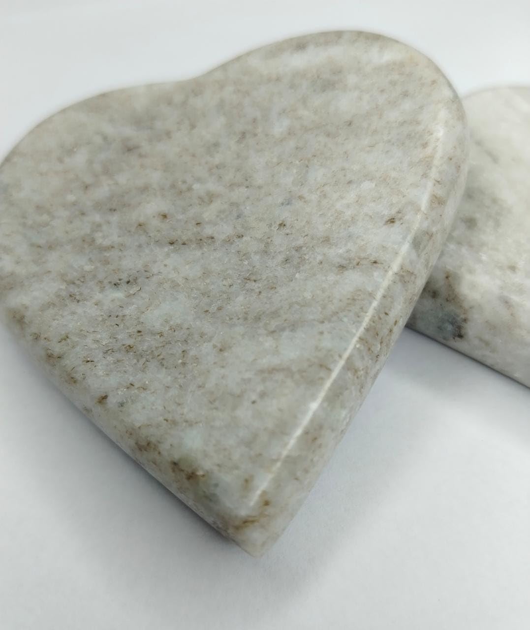 MBSC Natural Marble Paper Weight Set of 2 (3x3 Inch) | Heart Shape Grey Stone Desk Paperweights for Home, Office & Study Table | Decorative Heavy Paper Holder Gift Item (Heart, Grey) 3