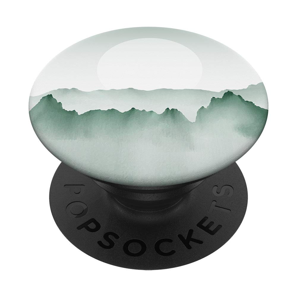 Minimal White Misty Mountains Cool Nature Design Minimalist PopSockets PopGrip: Swappable Grip for Phones & Tablets