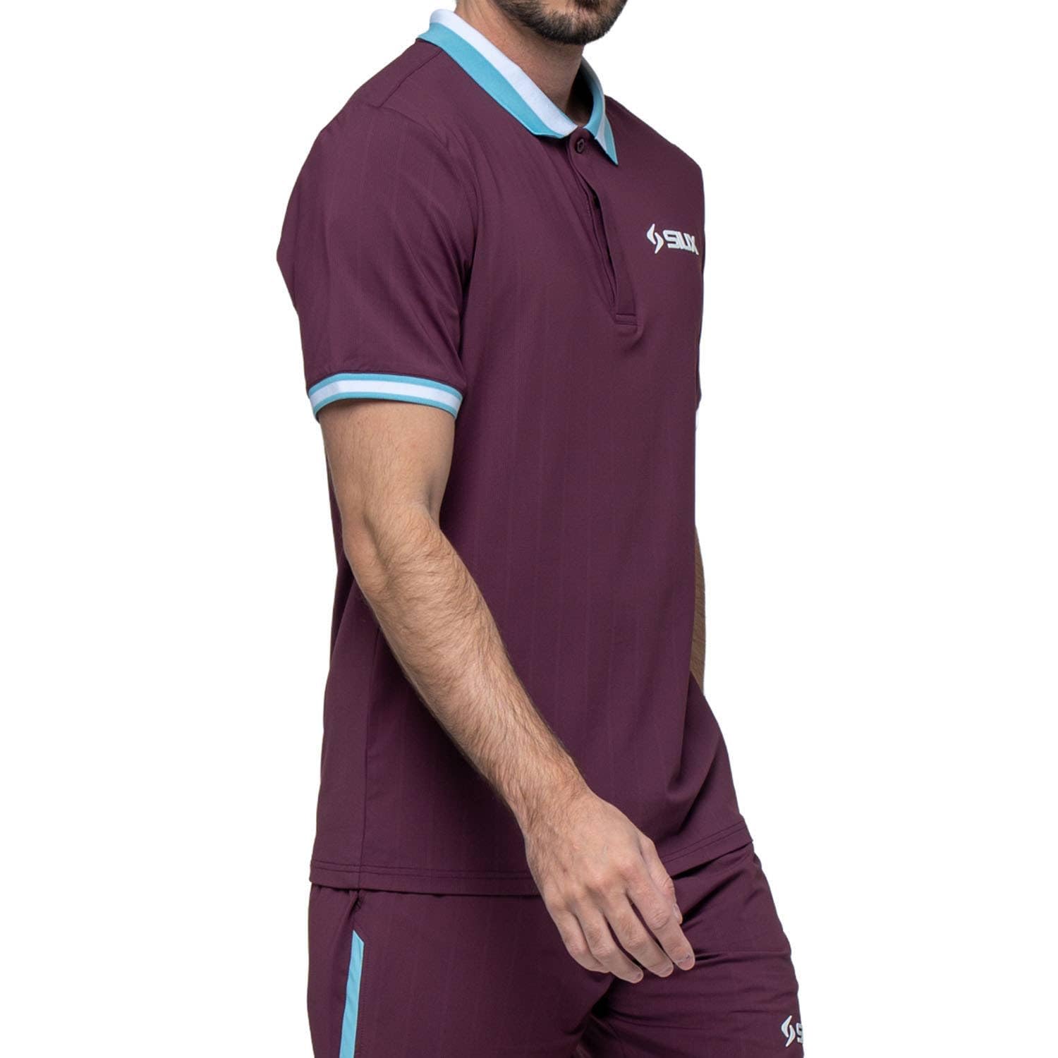 SIUX - Apex 26 - Polo de Pádel para Hombre Burdeos - Camiseta Deportiva Cómoda y Transpirable - Ropa de Pádel para Tenis, Gym, Entrenamiento, Competición y Deporte